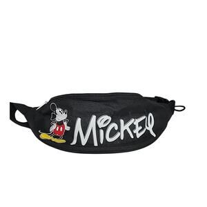 Mickey Mouse Disney Fanny Pack Bag Shoulder Crossbody Black EUC
